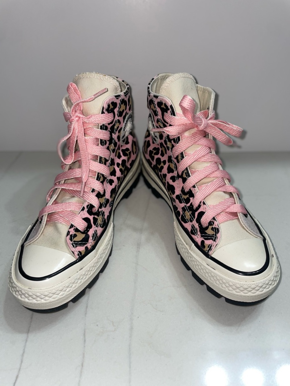 Converse Chuck Taylor All Star Cheetah Print High Top Sneakers Womens Size 6 - Picture 4 of 10